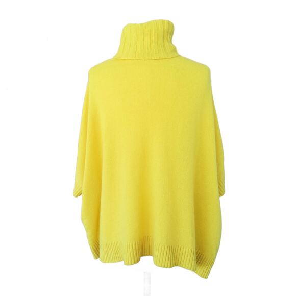 DIANE von FURSTENBERG Jasswinder Cashmere Sweater Large Boxy Turtleneck Yellow - Picture 4 of 11